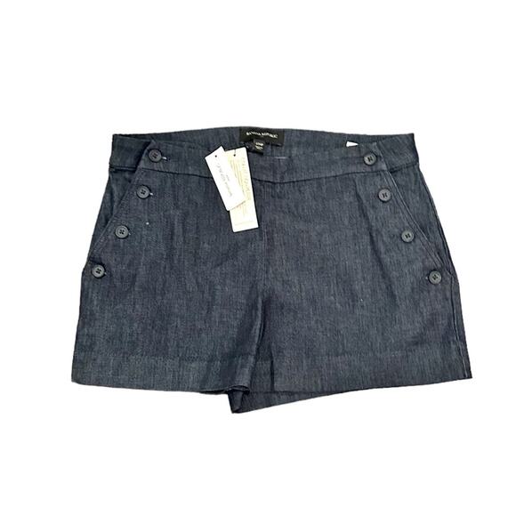 Banana Republic Shorts Blue Chambray Size 27 4 Petite 4P Button Sailor NWT - Picture 14 of 14
